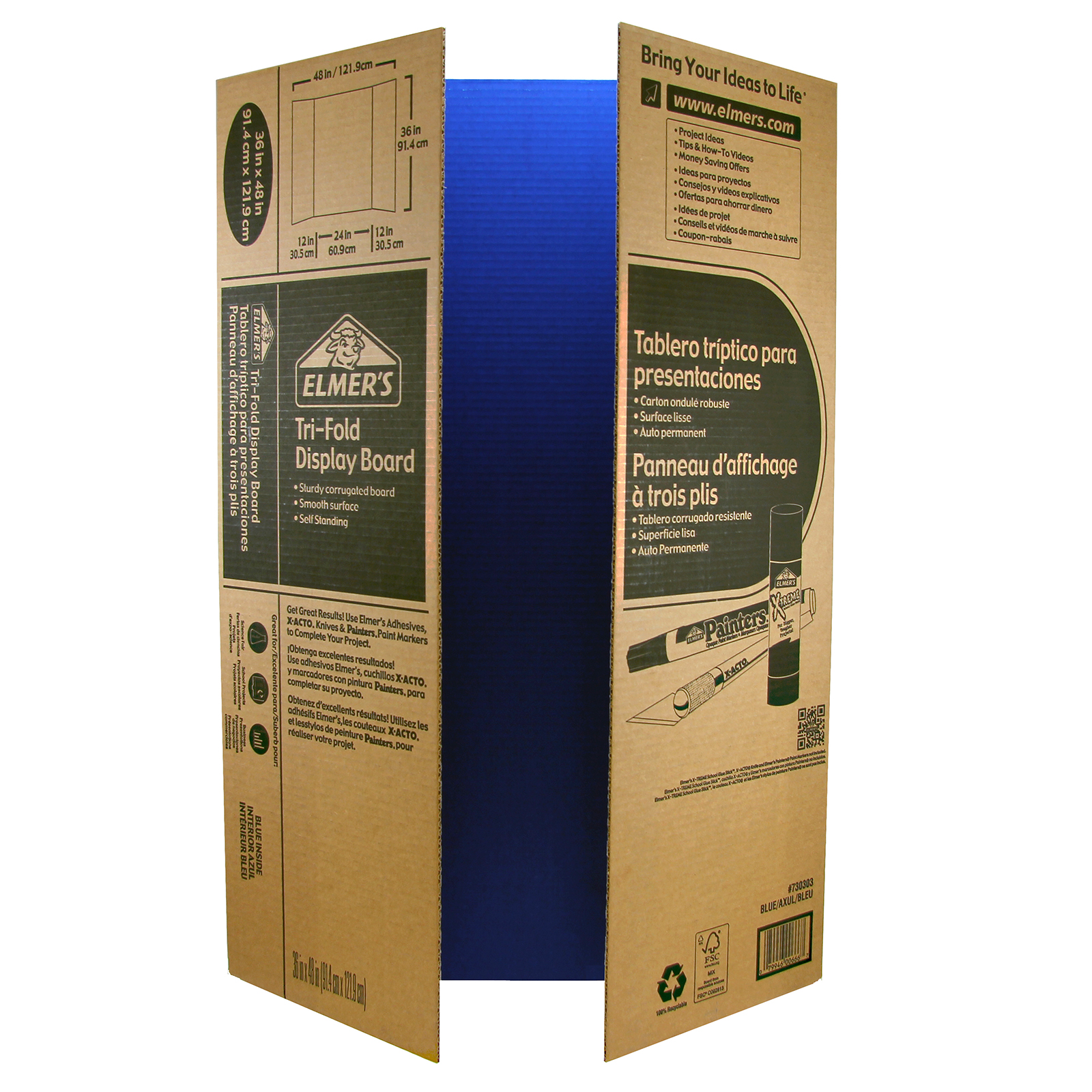 Elmer s Corrugated Tri Fold Display Board Elmer s Corrugated Tri Fold Display Board
